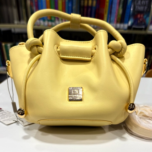Hello Kitty Handbags - Hello Kitty Yellow Drawstring Crossbody Leather Tote